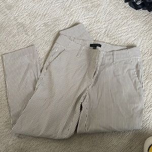 Black and white striped Ann Taylor work pants